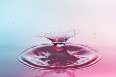 Çarpışma dalgası suya düşen iki damla damlatıyor.