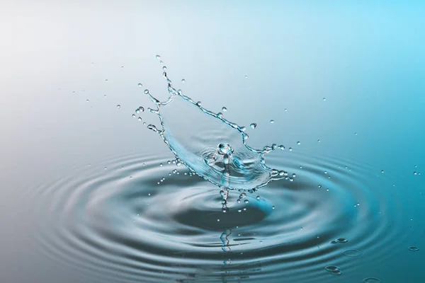 Collision Ripple Splash Two Drops Falling Water — Stock Photo, Image
