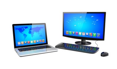 Okul sırası pc ve dizüstü bilgisayar