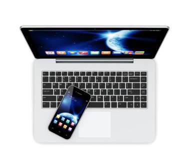 dizüstü bilgisayar ve akıllı telefon