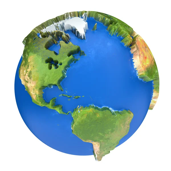 地球的行星。此图像由美国国家航空航天局提供的地球纹理 — 图库照片