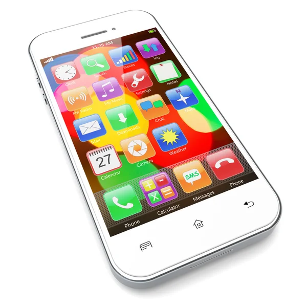 Smartphone på en vit — Stockfoto