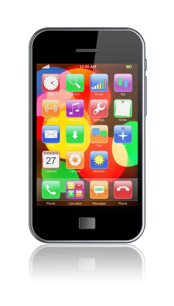 Smartphone auf weißem Grund Stockbild