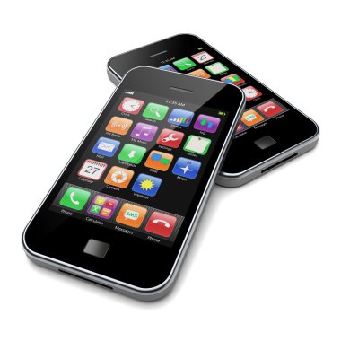 Akıllı telefonlar üzerinde beyaz bir