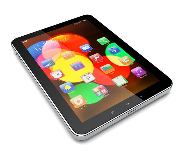 Tablet PC'de beyaz — Stok fotoğraf