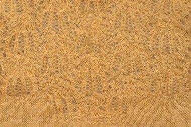 Sarı örgülü kumaş, Tracery ve Paterns. Yumuşak İplik, Yaratıcı El Yapımı Arkaplan ya da Duvar Kağıdı Şablonu. Uzayı kopyala Boş Boşluk