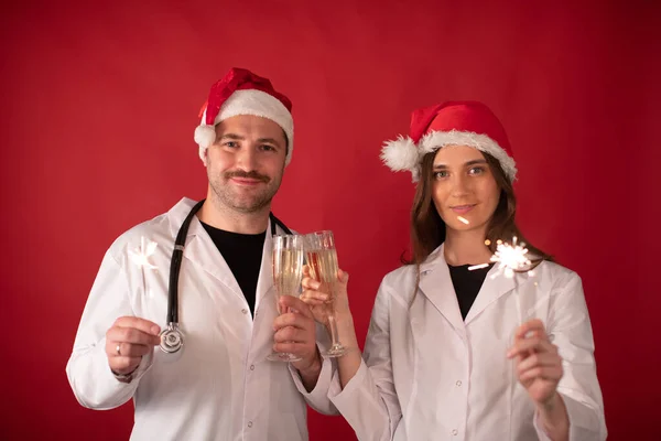 God Jul och Gott Nytt År för vårdpersonal — Stockfoto