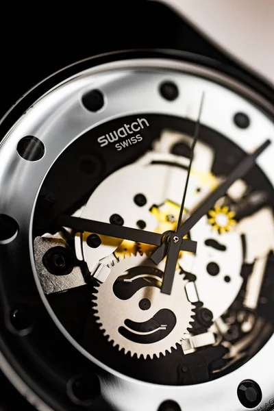 London, GB 07.10.2020 - Swatch swiss made quartz watch close. — 스톡 사진