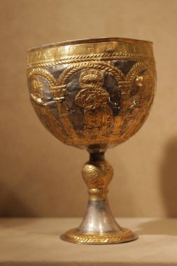 New York, ABD, 1.09.2019 - Metropolitan Sanat Müzesinden Ortodoks kadehi