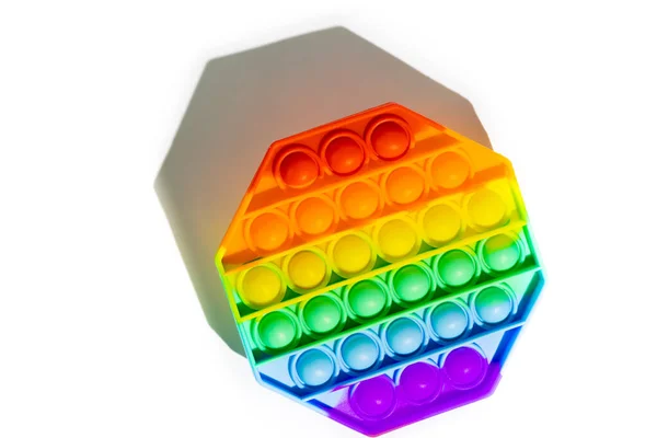 Pop Ez anti-stressz Fidget játékok, színes szivárvány játék elszigetelt fehér háttér — Stock Fotó