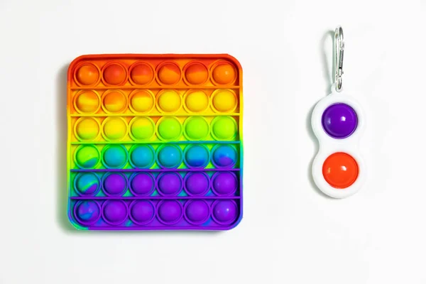 Pop It Simple Dimple - érzékszervi anti-stressz Fidget játékok elszigetelt fehér háttér — Stock Fotó