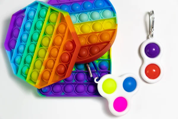 Pop It Simple Dimple - zmysłowe zabawki antystresowe Fidget izolowane białe tło — Zdjęcie stockowe