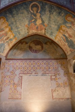 Lleida, İspanya, 1 Mayıs 2020 - La Seu Vella katedralinde ortaçağ freskleri