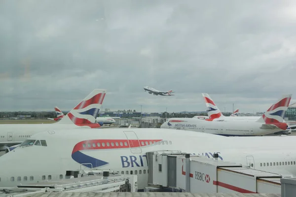 London, Heathrow, UK 2.09.2019 - British Airways Boeing 747-400 airplanes in LHR Stock Photo