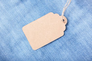 Ek etiket, kot pantolon arka planı etiketi, kopyalama alanı