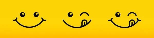 Юммі Посмішка Обличчя Язик Лиже Смачну Їжу Векторний Смачний Логотип — стоковий вектор
