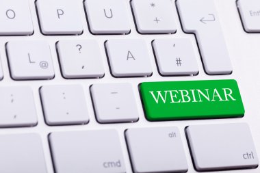 Klavye ile yeşil düğmeye Word'de webinar