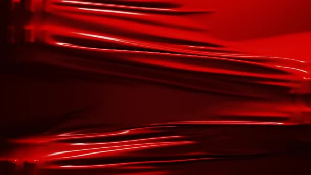 Rode kleur textiel stof naadloze looping achtergrond langzaam bewegen — Stockvideo