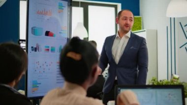 Profesyonel girişimci, iş arkadaşlarıyla yeni bir proje planlıyor.