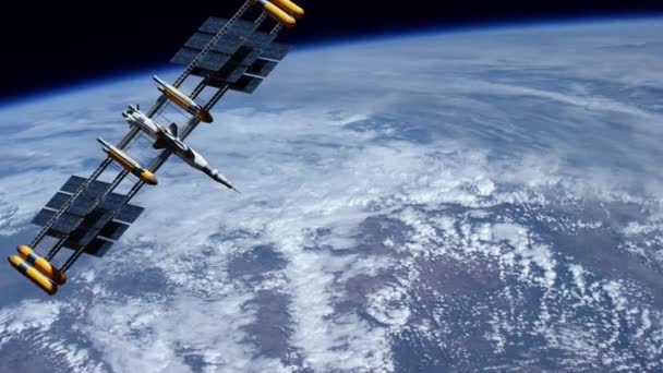 Meteorologie ruimte navigatie satelliet monitoring weer van de planeet — Stockvideo