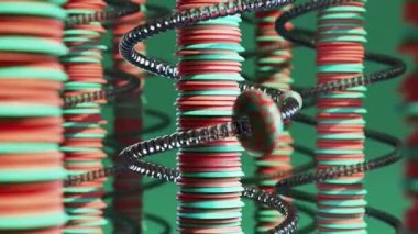 Ekranda dönen fütüristik teknoloji renkli DNA ipliği