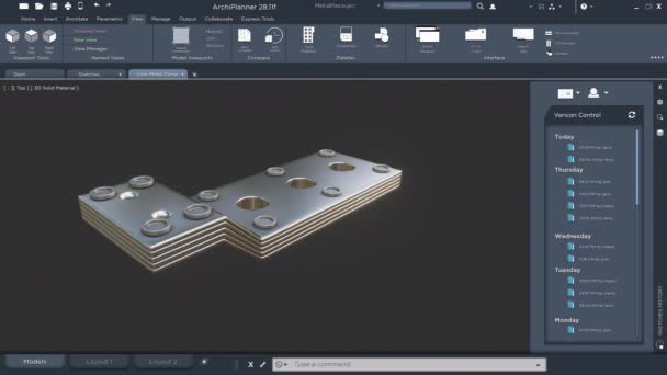 Metallic model object of industrial technical component — Wideo stockowe