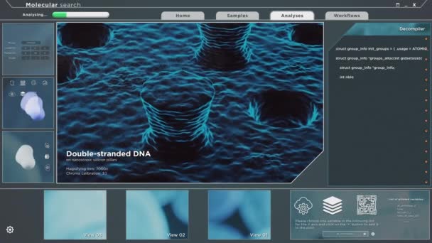 Cellula virus microscopica medica, moderna interfaccia software app — Video Stock