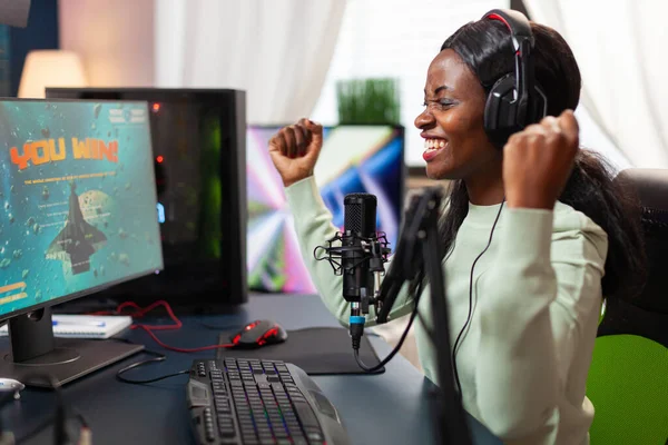 Pro african esport streamer excited after wining video games