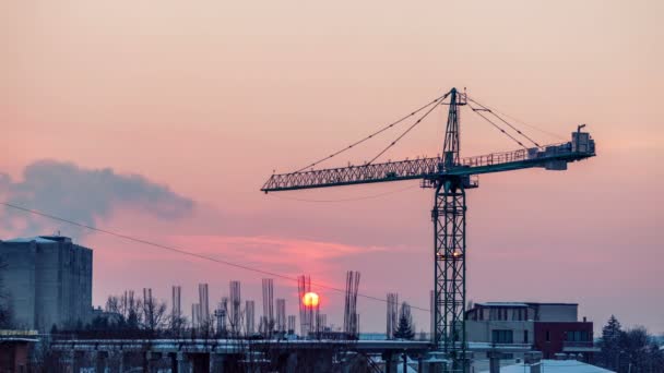 Filmati time lapse del tramonto in un industrializzato sono della città — Video Stock