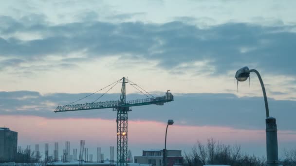 Bel time lapse di cielo sopra cantiere di costruzione — Video Stock