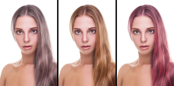 Comercial para cores de cabelo — Fotografia de Stock