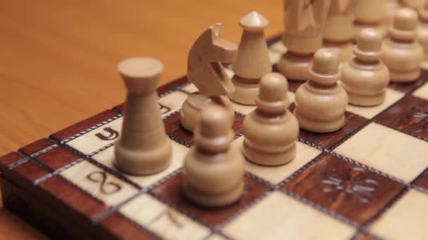 Chess game on a table — Stock Video