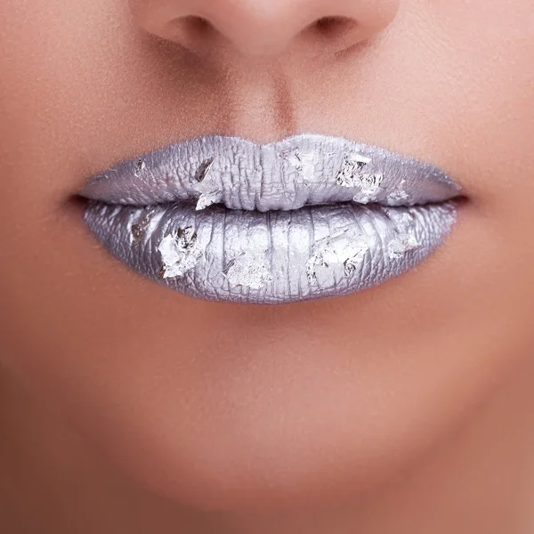 Lips with fashion make up studio shooting — Stock Photo, Image