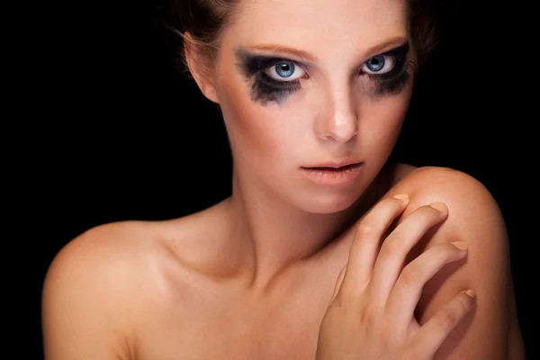 Chica llorando maquillaje en el estilo de moda —  Fotos de Stock