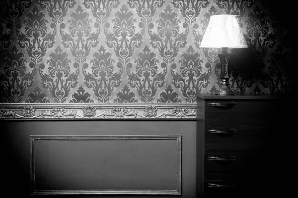 Ročník lampu v modré retro laděných interiérů — Stock fotografie