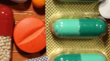 ilaç ve ilaç bir tablo makro çekim