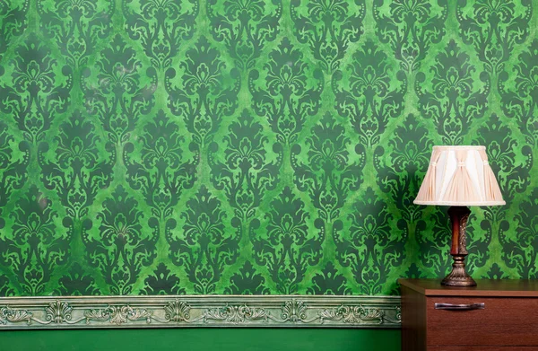 Lampada in vintage verde interno — Foto Stock