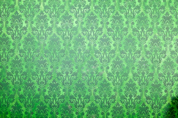 Patrón vintage verde en la pared vieja —  Fotos de Stock