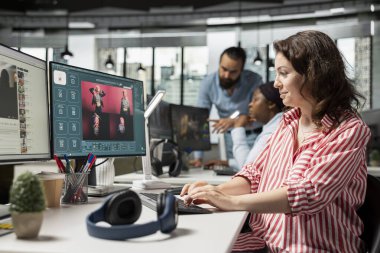 Metinden resme oluşturma, fotoğraf editörü, yapay zeka modelleri, ticari içerik için, reklam ajansı çalışanı sanal yardımcı sohbet robotu kullanarak post prodüksiyon için malzeme üretiyor..