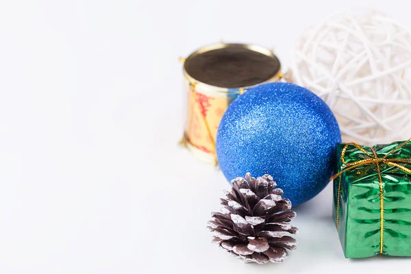 Decor elements for Christmas on white background — Stock Photo, Image
