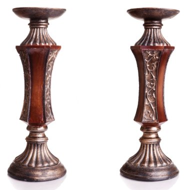 Beyaz arka plan üzerinde iki pozisyonda Vintage avize