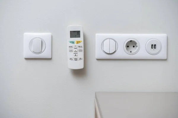 Panel Switches Switches Wall Air Conditioner Panel Usb Port Free — Foto de Stock