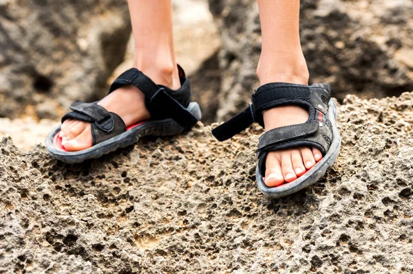 Barnfötter Sandaler — Stockfoto