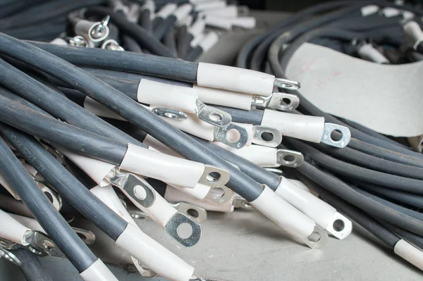 Preparado Por Cables Terminales Para Conectar Circuitos Eléctricos —  Fotos de Stock