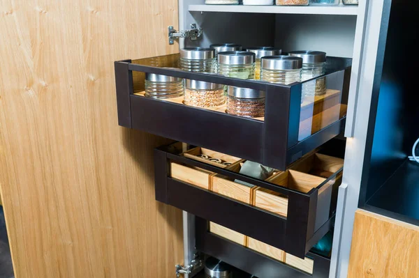 Kitchen Cupboard Food Storage Imágenes De Stock Sin Royalties Gratis