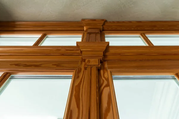 Ablaknyílások Befejezése Modern Fából Készült Ablakok Eleme — Stock Fotó
