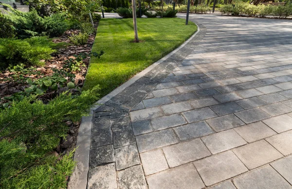 Outdoor Mosaic Granite Tiles Public Landscape Park Royalty Free Stock Images