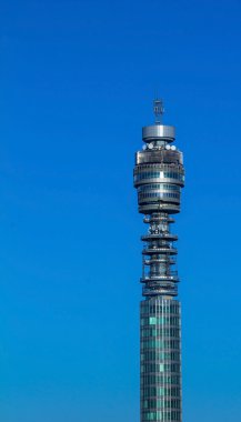 BT Telecom Tower , popular landmark with revolving restaurant near the top. London.  clipart