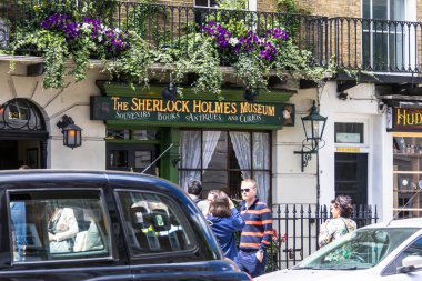 Sherlock Holmes evi ve Müzesi 221b Baker Sokağı'nın cephe. . Londra. İngiltere