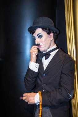  Charlie Chaplin, aktör, Londra'daki Madame Tussauds müzesi. Marie Tussaud 1761 yılında Marie Grosholtz olarak doğdu.